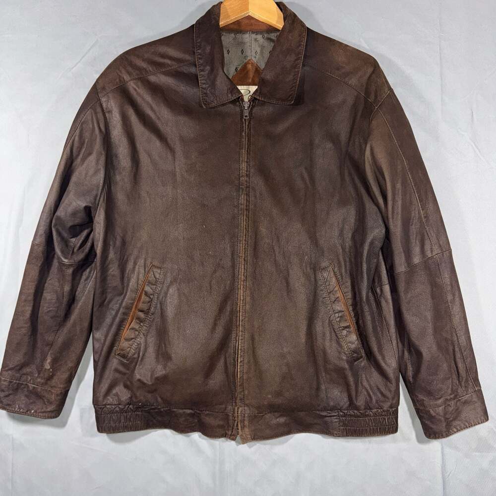 Vintage Remy Butter Cloth Leather Jacket Men's Brown  Size 40
